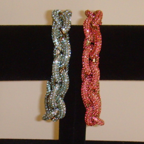 BaubleBar Blue Rhinestone Link Chain Bracelet NEW! - Picture 8 of 15